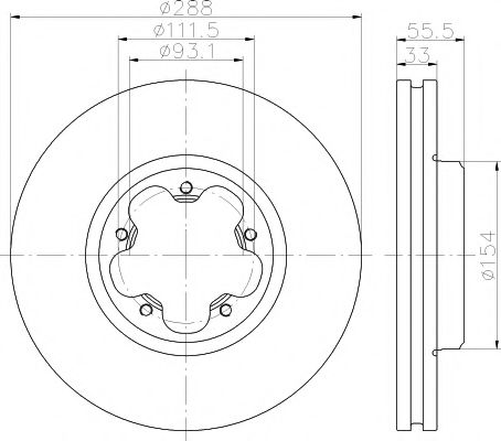 HELLA PAGID - 8DD 355 120-111 - Тормозной диск (Тормозная система)