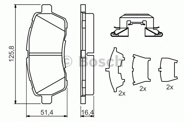 BOSCH - 0 986 494 652 - Комплект тормозных колодок, дисковый тормоз (Тормозная система)