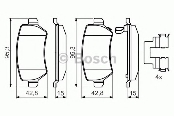 BOSCH - 0 986 494 654 - Комплект тормозных колодок, дисковый тормоз (Тормозная система)