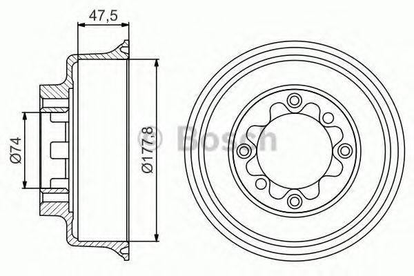 BOSCH - 0 986 477 154 - Тормозной барабан (Тормозная система)