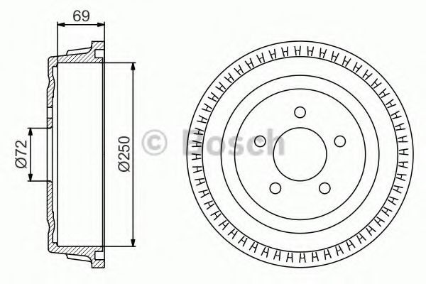 BOSCH - 0 986 477 185 - Тормозной барабан (Тормозная система)