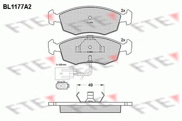 FTE - BL1177A2 - Комплект тормозных колодок, дисковый тормоз (Тормозная система)