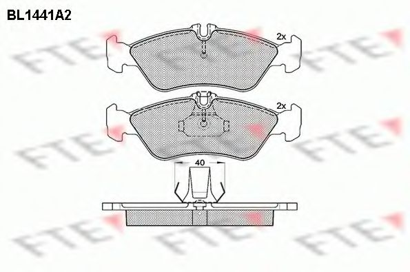 FTE - BL1441A2 - Комплект тормозных колодок, дисковый тормоз (Тормозная система)