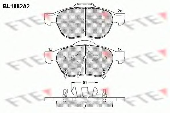 FTE - BL1882A2 - Комплект тормозных колодок, дисковый тормоз (Тормозная система)