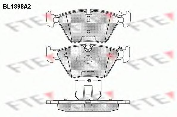 FTE - BL1898A2 - Комплект тормозных колодок, дисковый тормоз (Тормозная система)