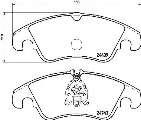 BREMBO - P 24 161 - Комплект тормозных колодок, дисковый тормоз (Тормозная система)