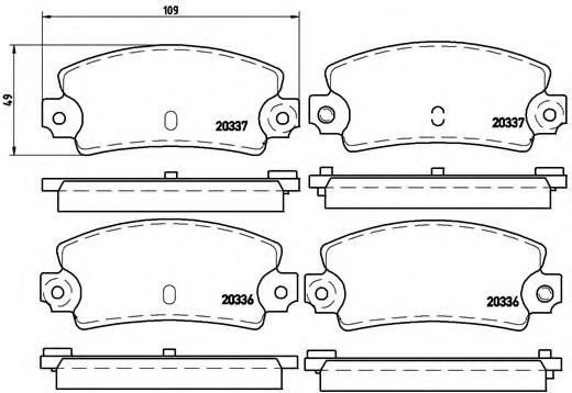 BREMBO - P 68 002 - Комплект тормозных колодок, дисковый тормоз (Тормозная система)