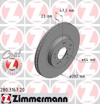 ZIMMERMANN - 280.3167.20 - Тормозной диск (Тормозная система)