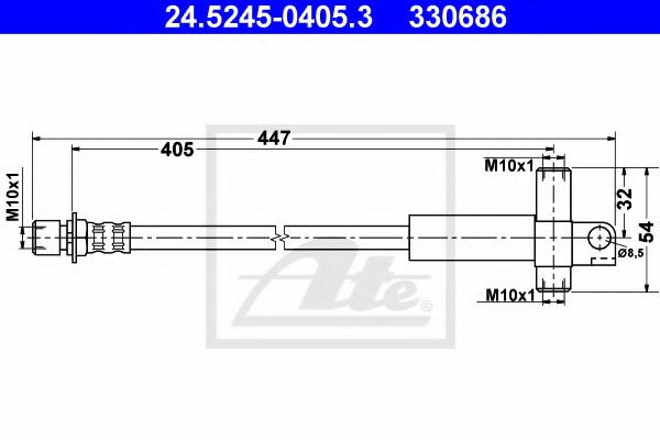 ATE - 24.5245-0405.3 - Тормозной шланг (Тормозная система)