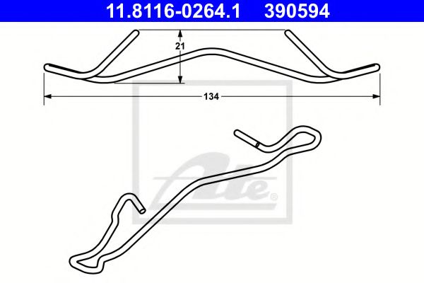 ATE - 11.8116-0264.1 - Пружина, тормозной суппорт (Тормозная система)