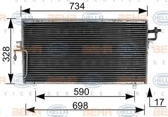 BEHR HELLA SERVICE - 8FC 351 036-511 - Конденсатор, кондиционер (Кондиционер)