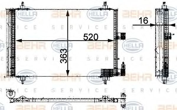 BEHR HELLA SERVICE - 8FC 351 301-384 - Конденсатор, кондиционер (Кондиционер)