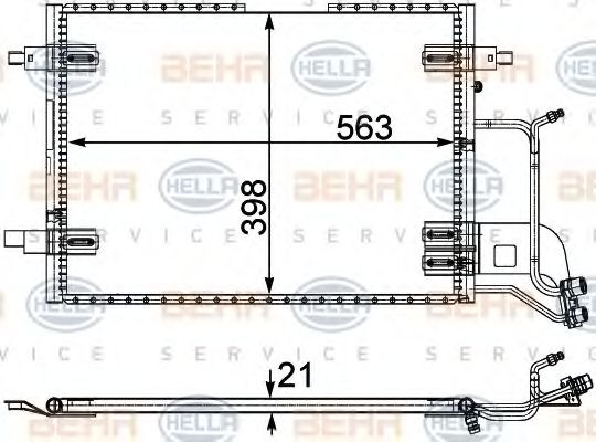 BEHR HELLA SERVICE - 8FC 351 301-401 - Конденсатор, кондиционер (Кондиционер)