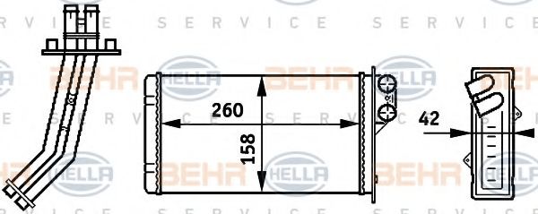 BEHR HELLA SERVICE - 8FH 351 313-311 - Теплообменник, отопление салона (Отопление / вентиляция)