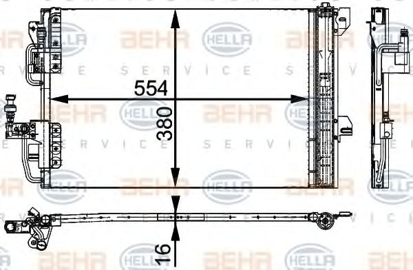 BEHR HELLA SERVICE - 8FC 351 317-531 - Конденсатор, кондиционер (Кондиционер)