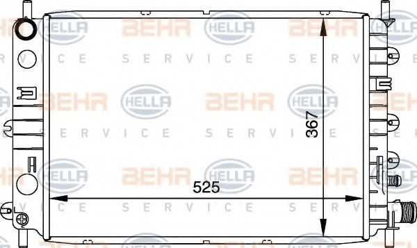 BEHR HELLA SERVICE - 8MK 376 706-651 - Радиатор, охлаждение двигателя (Охлаждение)