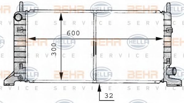 BEHR HELLA SERVICE - 8MK 376 706-661 - Радиатор, охлаждение двигателя (Охлаждение)