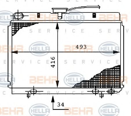 BEHR HELLA SERVICE - 8MK 376 710-541 - Радиатор, охлаждение двигателя (Охлаждение)