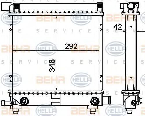 BEHR HELLA SERVICE - 8MK 376 711-311 - Радиатор, охлаждение двигателя (Охлаждение)