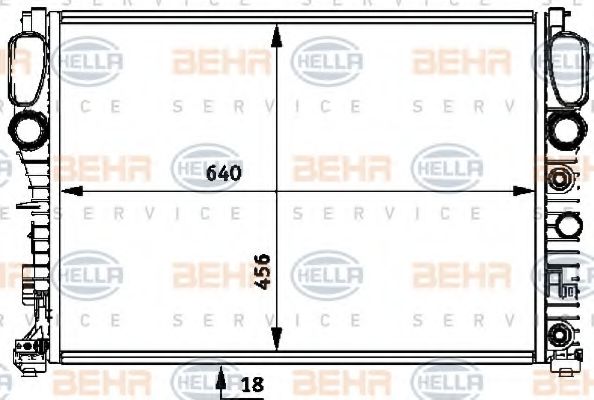 BEHR HELLA SERVICE - 8MK 376 718-011 - Радиатор, охлаждение двигателя (Охлаждение)