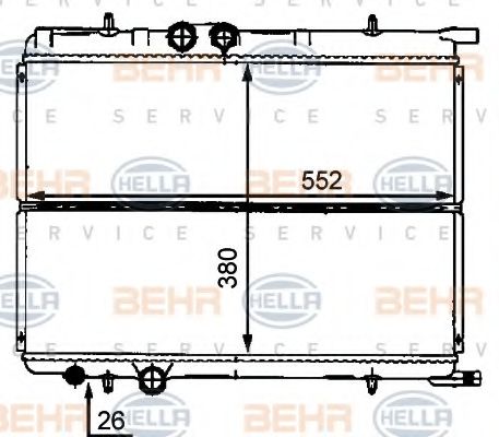 BEHR HELLA SERVICE - 8MK 376 718-181 - Радиатор, охлаждение двигателя (Охлаждение)