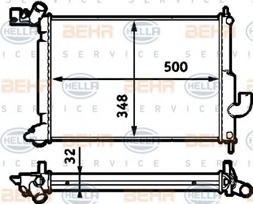 BEHR HELLA SERVICE - 8MK 376 718-721 - Радиатор, охлаждение двигателя (Охлаждение)