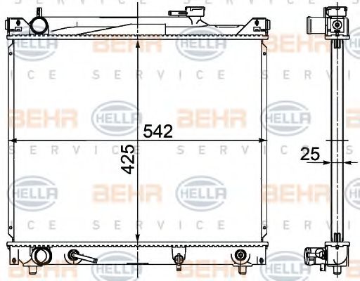 BEHR HELLA SERVICE - 8MK 376 726-471 - Радиатор, охлаждение двигателя (Охлаждение)