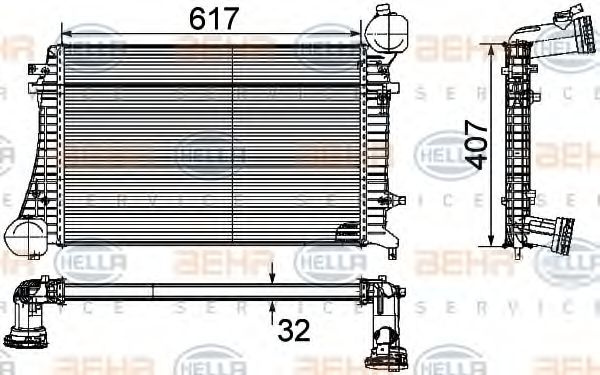 BEHR HELLA SERVICE - 8ML 376 746-071 - Интеркулер (Система подачи воздуха)