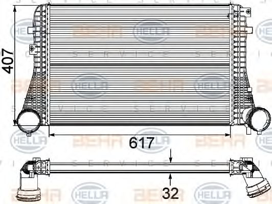 BEHR HELLA SERVICE - 8ML 376 746-121 - Интеркулер (Система подачи воздуха)