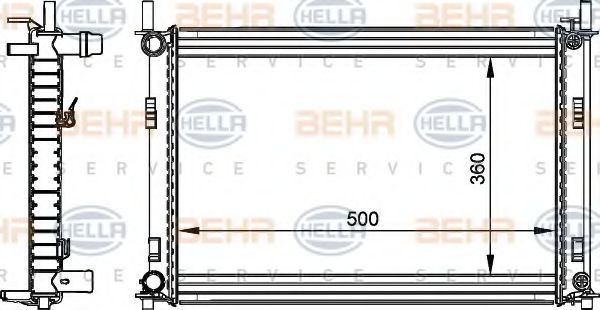 BEHR HELLA SERVICE - 8MK 376 764-301 - Радиатор, охлаждение двигателя (Охлаждение)