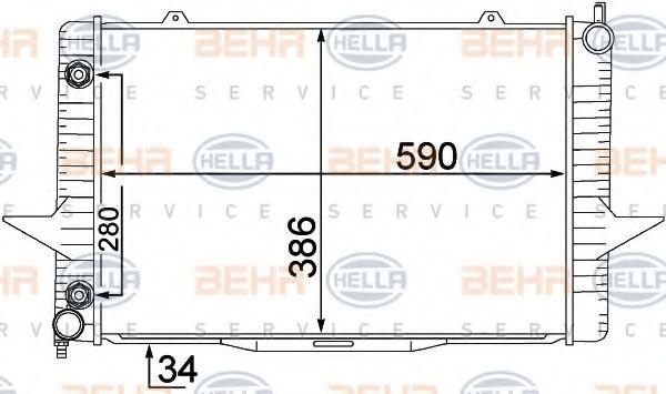 BEHR HELLA SERVICE - 8MK 376 774-201 - Радиатор, охлаждение двигателя (Охлаждение)