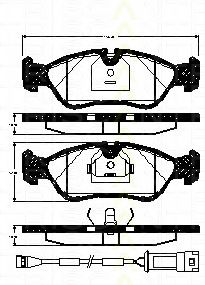 TRISCAN - 8110 10550 - Комплект тормозных колодок, дисковый тормоз