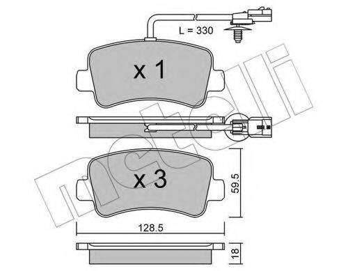 METELLI - 22-0899-0 - Комплект тормозных колодок, дисковый тормоз (Тормозная система)