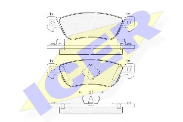 ICER - 140855 - Комплект тормозных колодок, дисковый тормоз (Тормозная система)