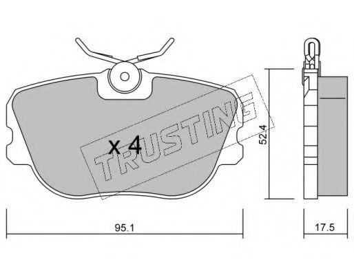 TRUSTING - 153.0 - Комплект тормозных колодок, дисковый тормоз (Тормозная система)