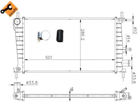 NRF - 54666 - Радиатор, охлаждение двигателя (Охлаждение)