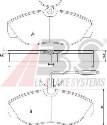 A.B.S. - 36883 OE - Комплект тормозных колодок, дисковый тормоз (Тормозная система)