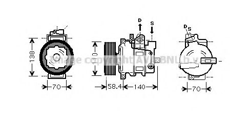 AVA QUALITY COOLING - AIAK272 - Компрессор, кондиционер (Кондиционер)