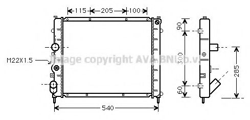 AVA QUALITY COOLING - RTA2215 - Радиатор, охлаждение двигателя (Охлаждение)