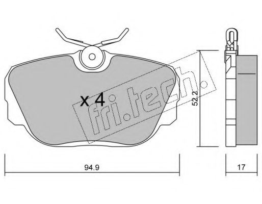 FRI.TECH. - 044.0 - Комплект тормозных колодок, дисковый тормоз (Тормозная система)
