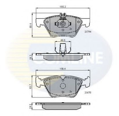 COMLINE - CBP0913 - Комплект тормозных колодок, дисковый тормоз (Тормозная система)