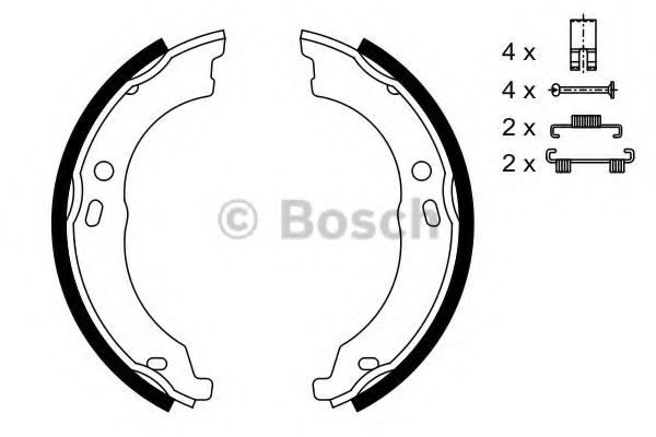 BOSCH - 0 986 487 726 - Комплект тормозных колодок, стояночная тормозная система (Тормозная система)