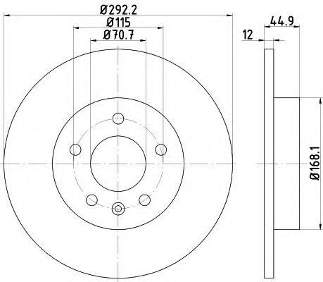 HELLA PAGID - 8DD 355 116-601 - Тормозной диск (Тормозная система)