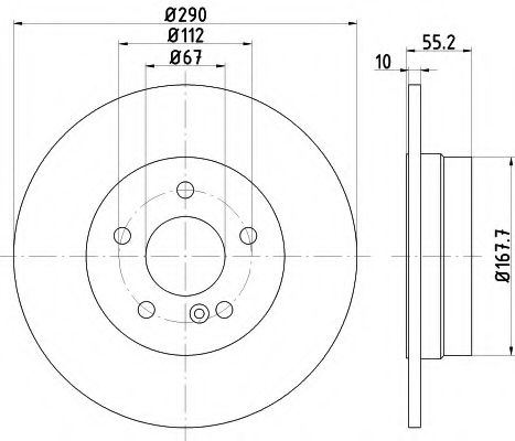 HELLA PAGID - 8DD 355 104-311 - Тормозной диск (Тормозная система)