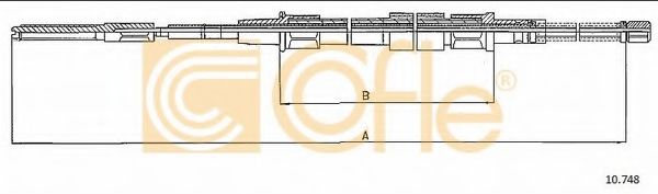 COFLE - 10.748 - Трос, стояночная тормозная система (Тормозная система)