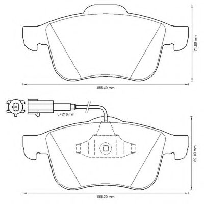 BENDIX - 573350B - Комплект тормозных колодок, дисковый тормоз