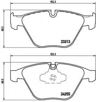 BREMBO - P 06 055 - Комплект тормозных колодок, дисковый тормоз (Тормозная система)