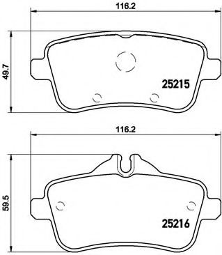 BREMBO - P 50 099 - Комплект тормозных колодок, дисковый тормоз (Тормозная система)