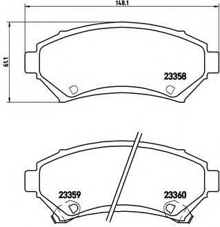 BREMBO - P 59 028 - Комплект тормозных колодок, дисковый тормоз (Тормозная система)