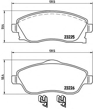 BREMBO - P 59 036 - Комплект тормозных колодок, дисковый тормоз (Тормозная система)